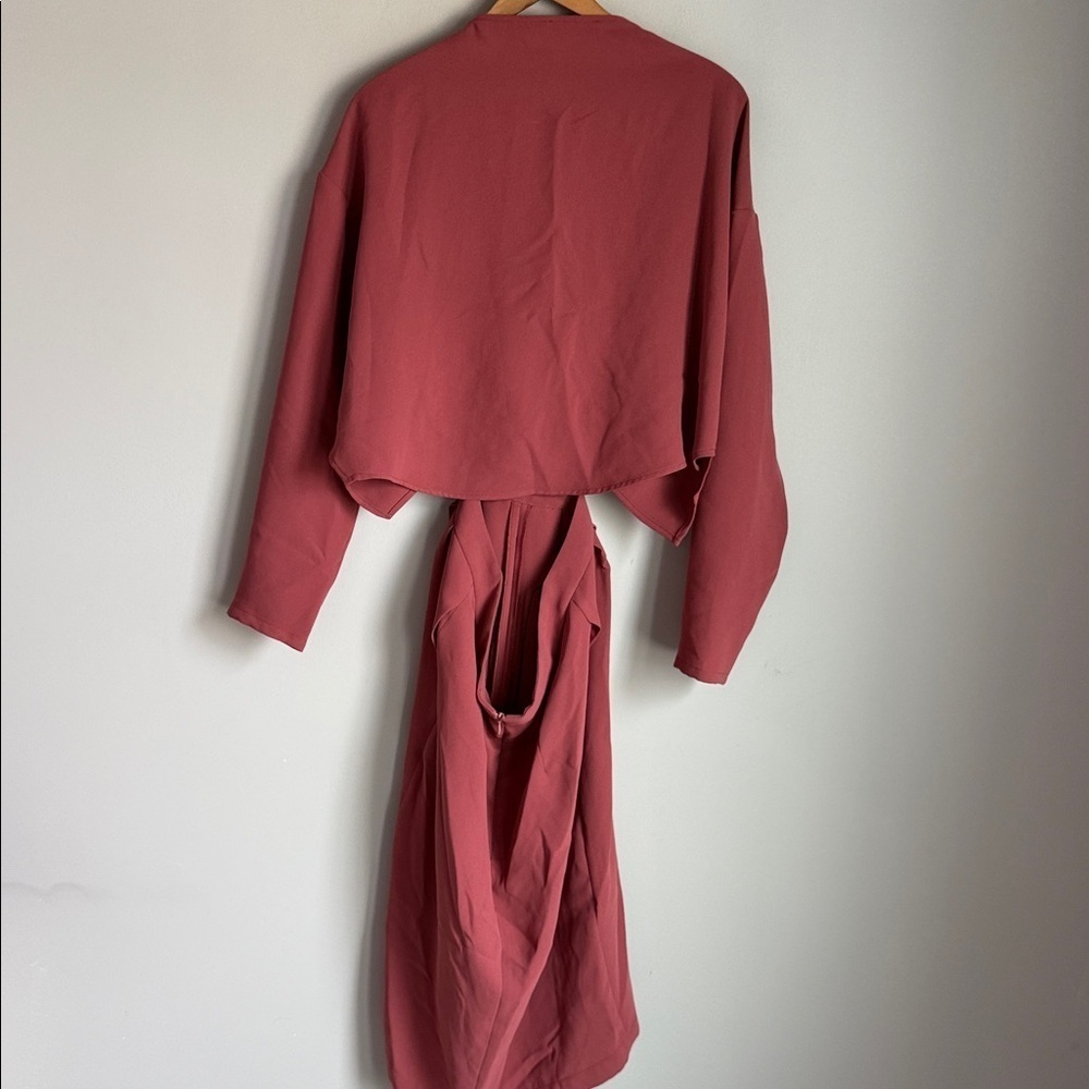 RACHEL COMEY PALOMA DRESS RUST 6 - Picture 6 of 12
